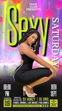 Maximalist Sexy Saturday Flyer Template Digital Display (9:16)