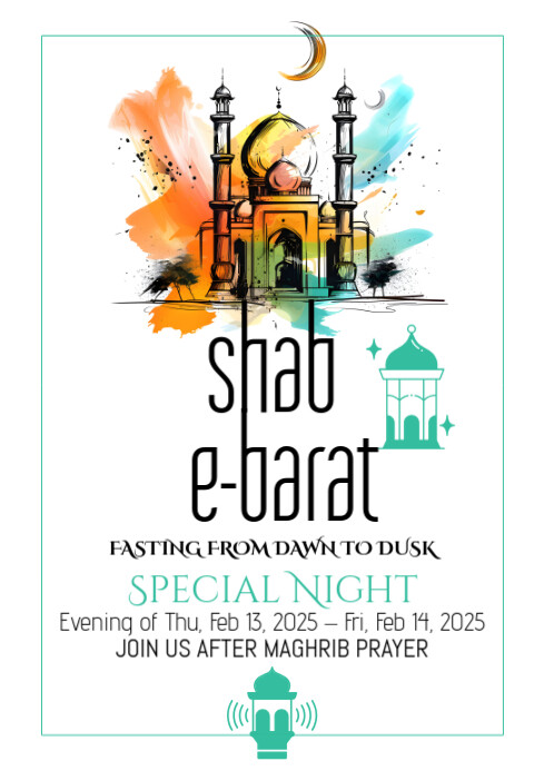 Ad Shab Maximalist Shab E Barat Flyer A2 Template | PosterMyWall