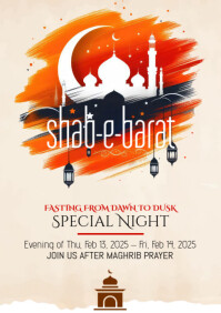 Putih Shab-e-Barat Celebration A5 Template