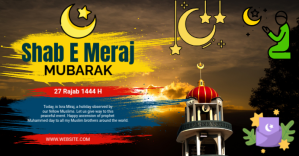 Maximalist Shab E Meraj Facebook Event Cover  Facebook Event Cover Okładka wydarzenia na Facebooku template