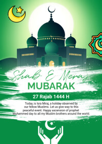 Verde Maximalist Shab E Meraj Flyer A3 A3 Template
