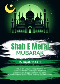 Maximalist Shab E Meraj Flyer A6 template