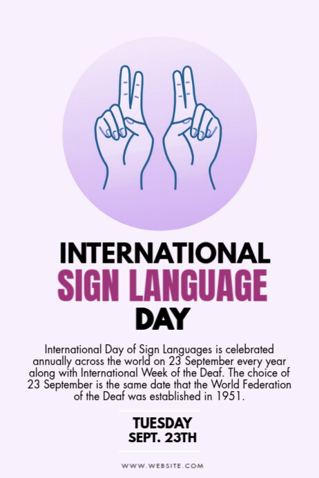 Maximalist Sign Language Day  Banner 4' × 6' template