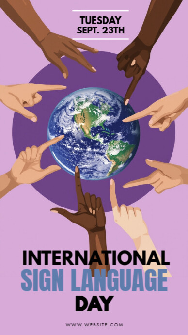 Maximalist Sign Language Day Facebook Story template