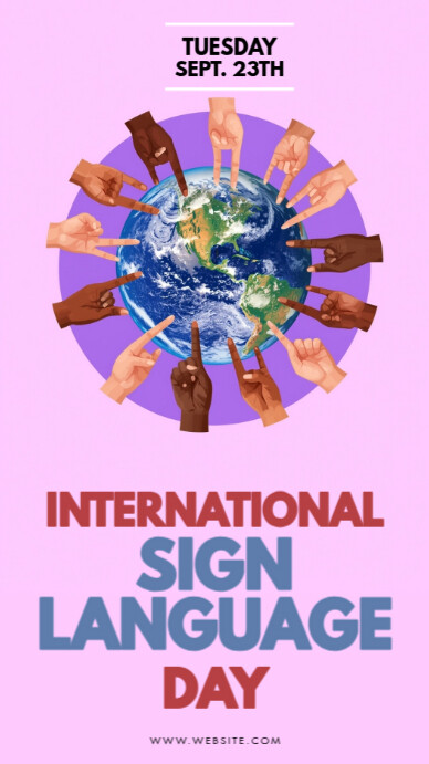 Maximalist Sign Language Day Facebook Story template
