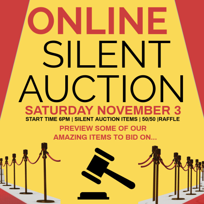Auction Post Design Maximalist Silent Auction Instagram Post Template | PosterMyWall