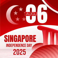Maximalist Singapore Independence Day  Instagram Post template