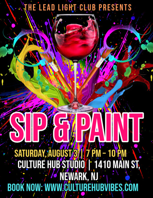 Maximalist Sip & Paint Flyer (us Letter) template