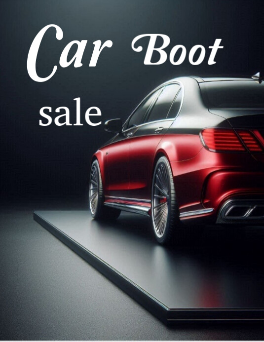 Maximalist Sleek Black Background 'red Car Boot Sale' Template Flyer ...