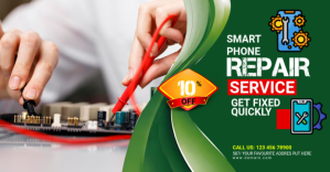 Maximalist Smartphone Repair Services Ad Template Facebook Event Cover