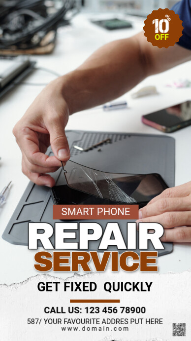 Maximalist Smartphone Repair Services Ad Template Facebook Story