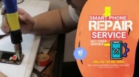 Maximalist Smartphone Repair Services Ad Temp Twitter-opslag template
