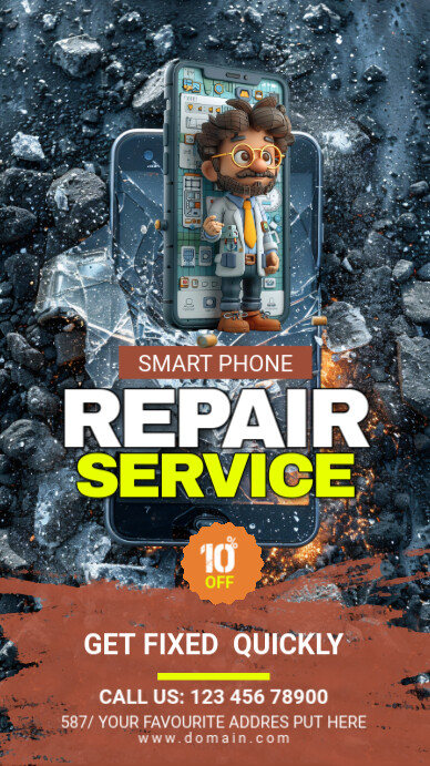 Picture of Maximalist Smartphone Repair Services Ad Template Instagram Story ...