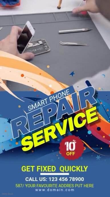 Maximalist Smartphone Repair Services Ad Template Whatsapp Status WhatsApp-status