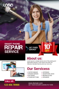 Maximalist Smartphone Repair Services Pinterest Graphic template