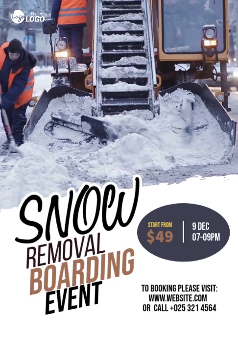 Maximalist Snow Boarding Ski Event Banner A5 template