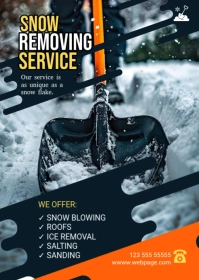 Maximalist Snow Removing Cleaning Service Flyer Template A6
