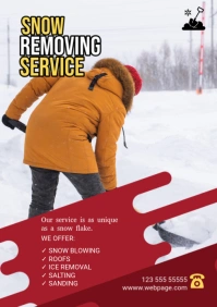 Maximalist Snow Removing Cleaning Service Flyer Template A5