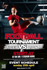 Czarny Football Tournament Grafik Pinterest Template