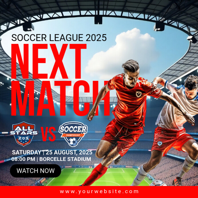 Maximalist Soccer Football Next Match Instagram Post Template ...
