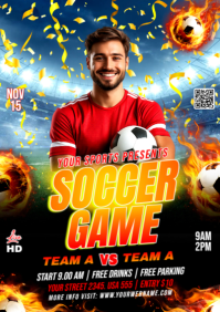 Maximalist Soccer Game Flyer A2 template