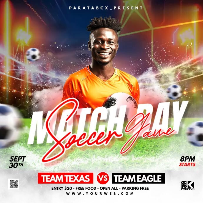 Maximalist Soccer Match Day Square (1:1) template