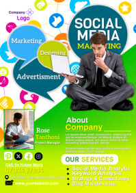 Maximalist Social Media Marketing Flyer A5 template