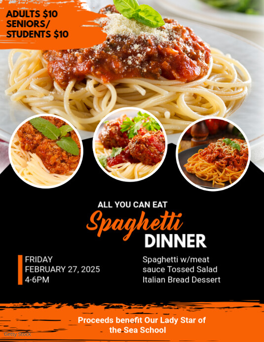 Maximalist Spaghetti Dinner  Flyer (us Letter) 传单(美国信函) template