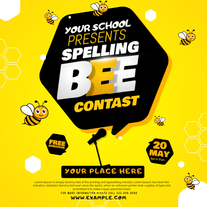 Maximalist Spelling Bee Ccontast Instagram Post template