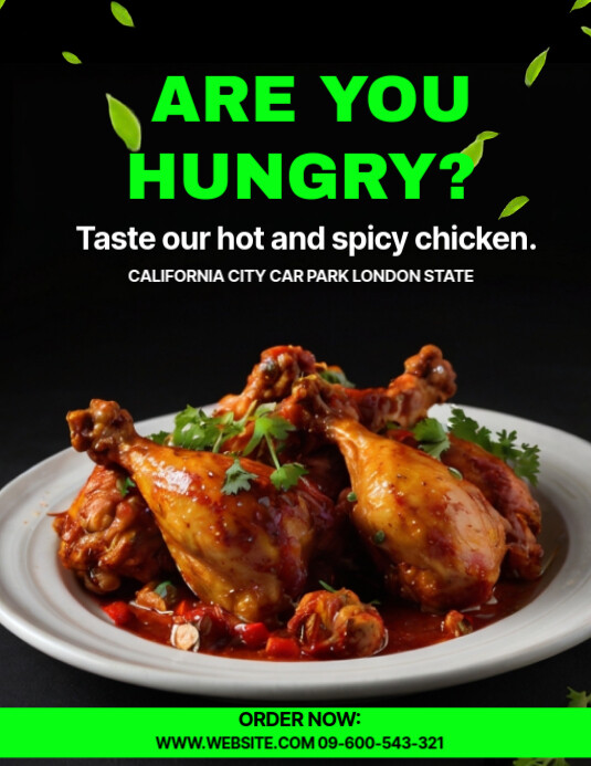 Prom Chicken Maximalist Spicy Chicken Restaurant Food Prom Template | PosterMyWall