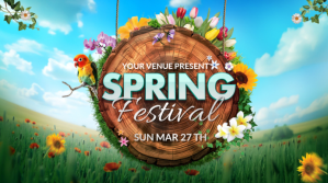 Maximalist Spring Festival Flyer or Poster Landscape Poster Template Digitalanzeige (16:9)