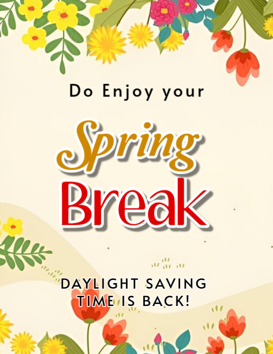 Maximalist Spring Forward Break Design Flyer (us Letter) Template ...