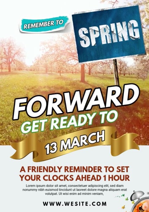 Plantilla de Maximalist Spring Forward Flyer A3 | PosterMyWall