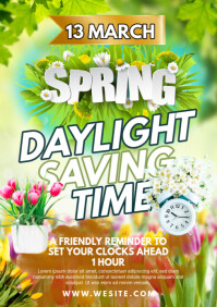 Biały Maximalist Spring Forward Flyer A5 A5 Template