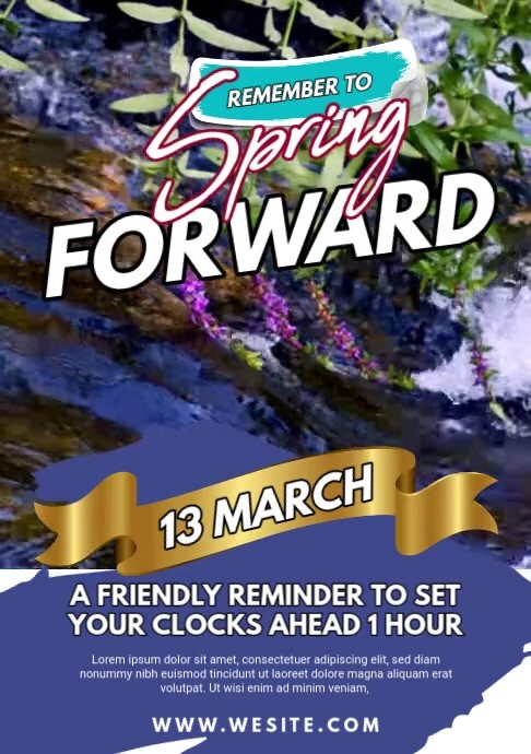 Maximalist Spring Forward Flyer A5 Template | PosterMyWall