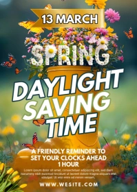 Maximalist Spring Forward Flyer A6 template