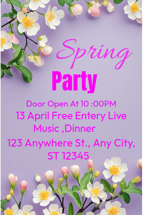 Maximalist Spring Party  Poster template