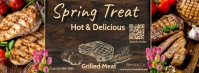 Maximalist Spring Treat Grilled Meat Facebook Cover Photo template