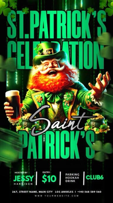 Maximalist St Patrick's Day Digital Display (9:16) template