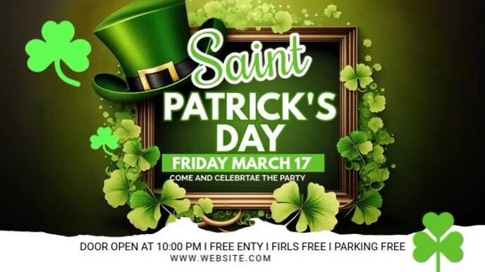 Maximalist St. Patrick's Day Digital Display Digital Display (16:9) template