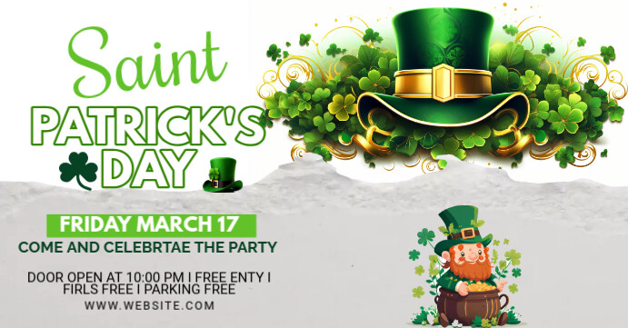 Maximalist St. Patrick's Day Facebook Event Cover template