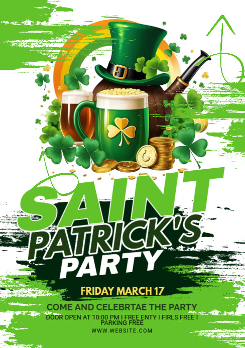 Maximalist St. Patrick's Day Flyer A5 template