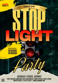 Maximalist Stop Light Party Flyer A2 template