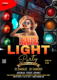 Maximalist Stop Light Party Flyer A6 template
