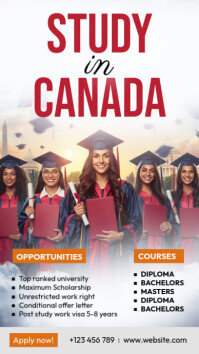 Biały Study in Canada Instagram Story Template