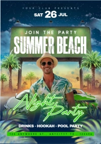 Maximalist Summer Beach Party A4 template