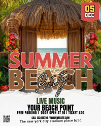 Maximalist Summer Beach Party  Instagram Portrait template