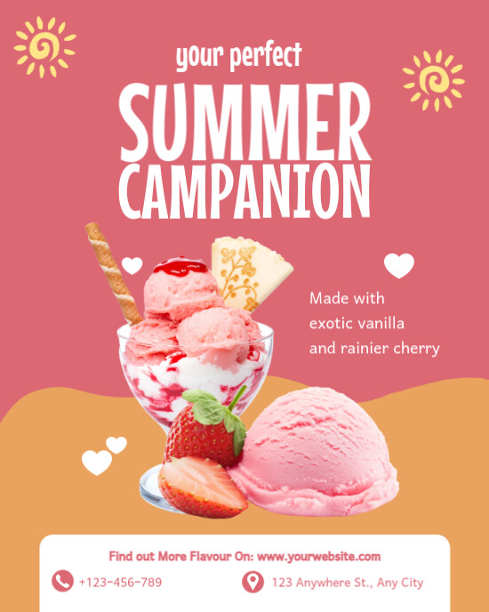 Maximalist Summer Ice Cream Special  Instagram Portrait template