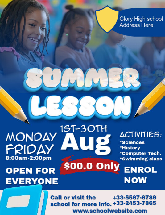 Maximalist Summer Lesson Flyer Flyer (us Letter) Template | PosterMyWall