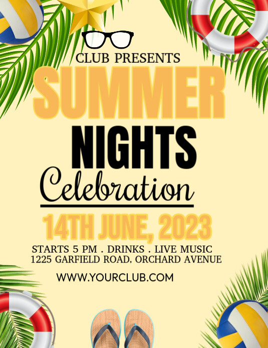 Maximalist Summer Night Flyer (us Letter) Pamflet (VSA Brief) template